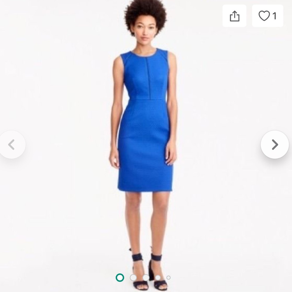 Women’s J Crew JCrew Portfolio Sheath Dress Textured Weave Royal Blue 4T 4 Tall
